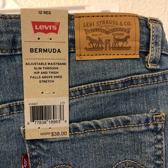 Levi’s Jeans Bermuda Shorts, Kid’s Size 12 Reg - Picture 3 of 9